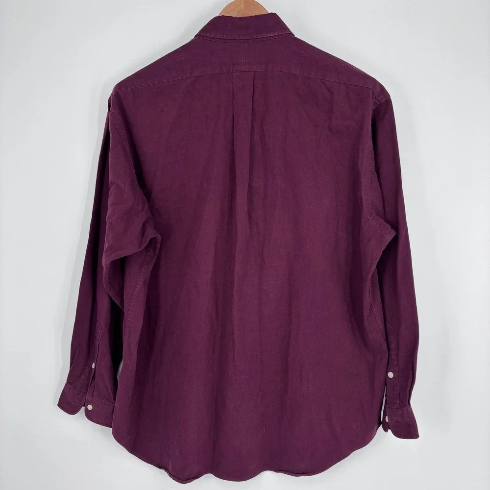 VTG Polo Ralph Lauren Blaire Shirt Mens XL Burgundy Heavyweight Twill Preppy